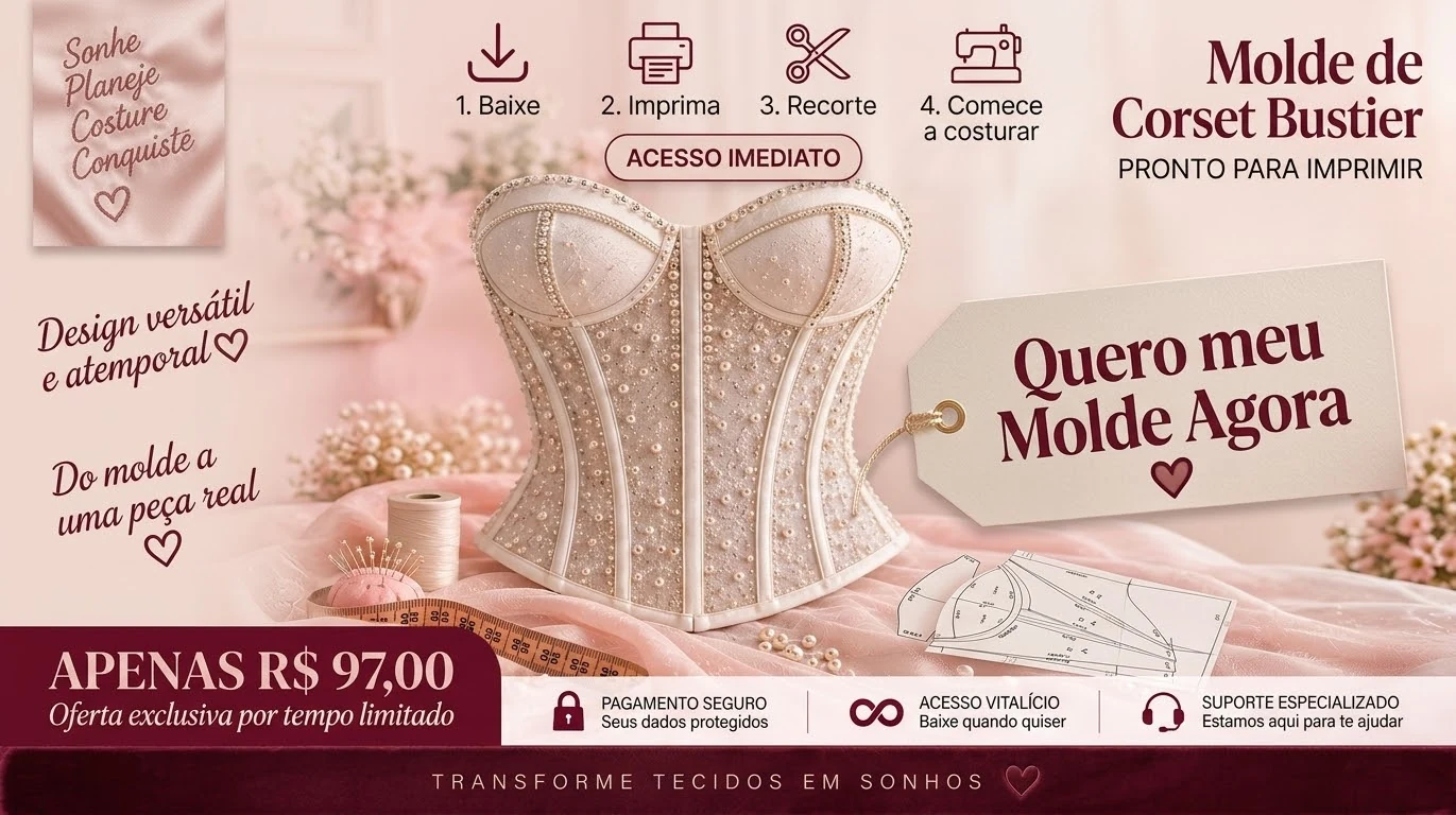Molde de Corset Bustiê pronto para imprimir — R$ 97